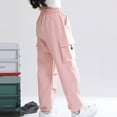 thumbnail image 4 of AherBiu Teen Girls Clothes Cargo Pants Elasic High Waisted Cinch Bottom Trousers Hiking Pants with Pockets, 4 of 4