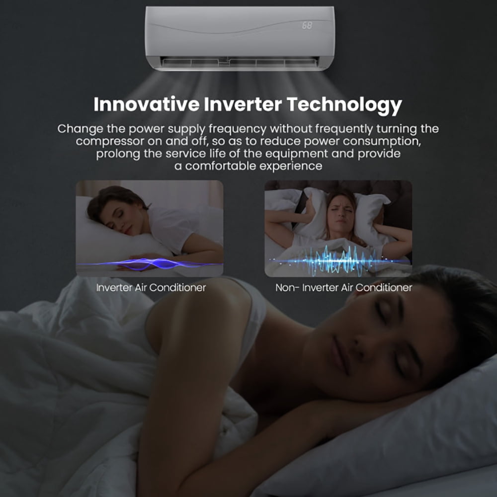 Topcobe 12000 BTU 17 SEER2 208-230V Ductless Mini Split Air Conditioner and Heater, Wall Mount Ductless Inverter System