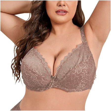 Iyufng Bras for Women Plus Size Push Up Wireless Bra Women s Comfortable Casual Steel Ring Free Tank Top Thin Lace Plus Size Bra Summer Savings Clearance
