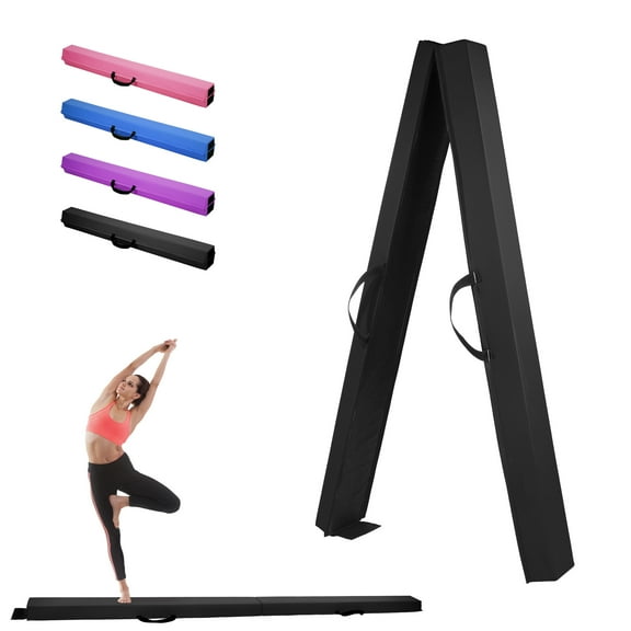 FlexWave 8FT Folding Balance Beam , Floor Gymnastics Training Equipment,with Non-Slip Rubber Base, Home Practice and Physical Therapy,for Kids and Adults