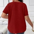 thumbnail image 7 of Noric Women Plus Size Ribbed T-Shirt V Neck Short Sleeve Fitted Pullover Tee Stretchy Soft Casual Summer Basic Top, 7 of 7