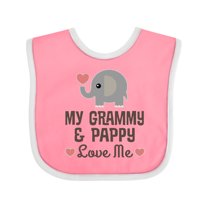 Inktastic My Grammy and Pappy Love Me Grandchild Boys or Girls Baby Bib