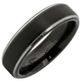 thumbnail image 1 of MJ Metals Jewelry Tungsten Carbide 6mm Black Plated Wedding Band Silver Edges Comfort Fit Ring Size 11, 1 of 4