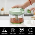 thumbnail image 3 of Manual Food Chopper 1L Large Capacity Vegetable Hand Processor Small Onion Cutter Garlic Meat Mincer Cutter with 3 Stainless Steel Blades and Mixer Safe Pull Chopper for Kitchen, 3 of 10