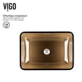 thumbnail image 4 of VIGO Donatello Artistic Rubywood Glass 18 in. L x 13 in. W x 4 in. H Rectangular Vessel Bathroom Sink, 4 of 8