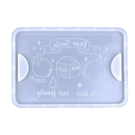 

Dasbsug Santa Elk Pattern Tea Tray Mold Cookie Tray for Xmas Christmas Decorations