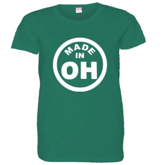 PleaseMeTees™ Womens From Born Made In Ohio OH State Logo Label HQ Tee
