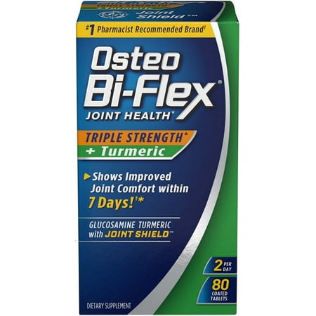 Osteo Bi-Flex Joint Health Triple Strength + Turmeric Tablets 80 ea (Pack of 3)
