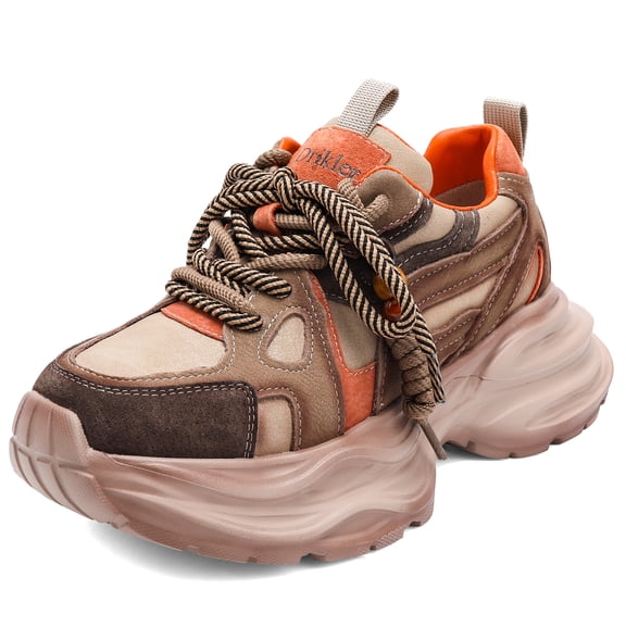 Women's Women Chunky Platform Running Shoes Breathable Lightweight Walking Sneakers Comfortable Casual Tennis Dad Shoes