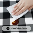 thumbnail image 4 of Rectangle Picnic Table Cloth, Elastic Waterproof Fitted Vinyl Tablecloth for 6 FT Tables, Flannel Backed Buffalo Plaid Table Covers for Dining, Camping, Outdoor (Black and White, 30" x 72"), 4 of 31