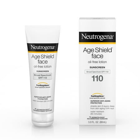 (2 pack) Neutrogena Age Shield Face Sunscreen SPF 110, 3 fl. (Best Organic Sunscreen For Face)