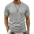 thumbnail image 2 of Ceisia Men's Contrast Stitch Crew Neck Short Sleeve T-Shirt Multi-Color Pack Gray M Gifts for Father, 2 of 8