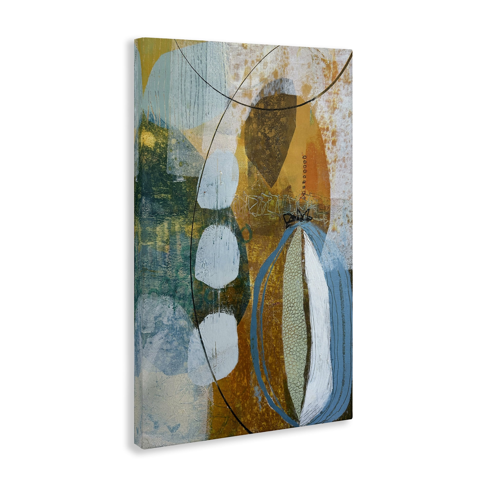 Stupell Industries Expressive Distressed Abstract Abstract Painting Gallery Wrapped Canvas Art Print Wall Art, 24 x 36