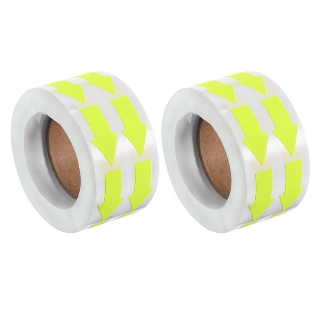 Etiqueta de flecha 1.2x0.6", adhesiva para codificación de colores, amarillo brillante, paquete de 2000