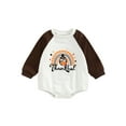thumbnail image 1 of Qmyliery Baby Girl Boys Romper, Long Sleeve Round Neck Thanksgiving Day Cartoon Print Loose Short Romper,0-18 Months, 1 of 9