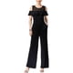 thumbnail image 1 of INC Womens Cold-Shoulder Jumpsuit, Negro, Mediano, 1 of 2