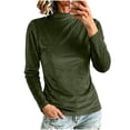 thumbnail image 4 of VBVC Women's Mock Neck Velvet Long Sleeve Pullover , Ladies' Slim Fit Stretch Top , Fall Winter Casual Layering Shirts For Women, S-2XL, 4 of 9