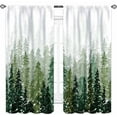 thumbnail image 3 of Forest Curtains,Watercolor Green Forest Pine Trees Natural Landscape Printed Drapes Treatments for Bedrooms Living Rooms Kitchens Cafe 2 Panel,42X63 Inch, 3 of 5
