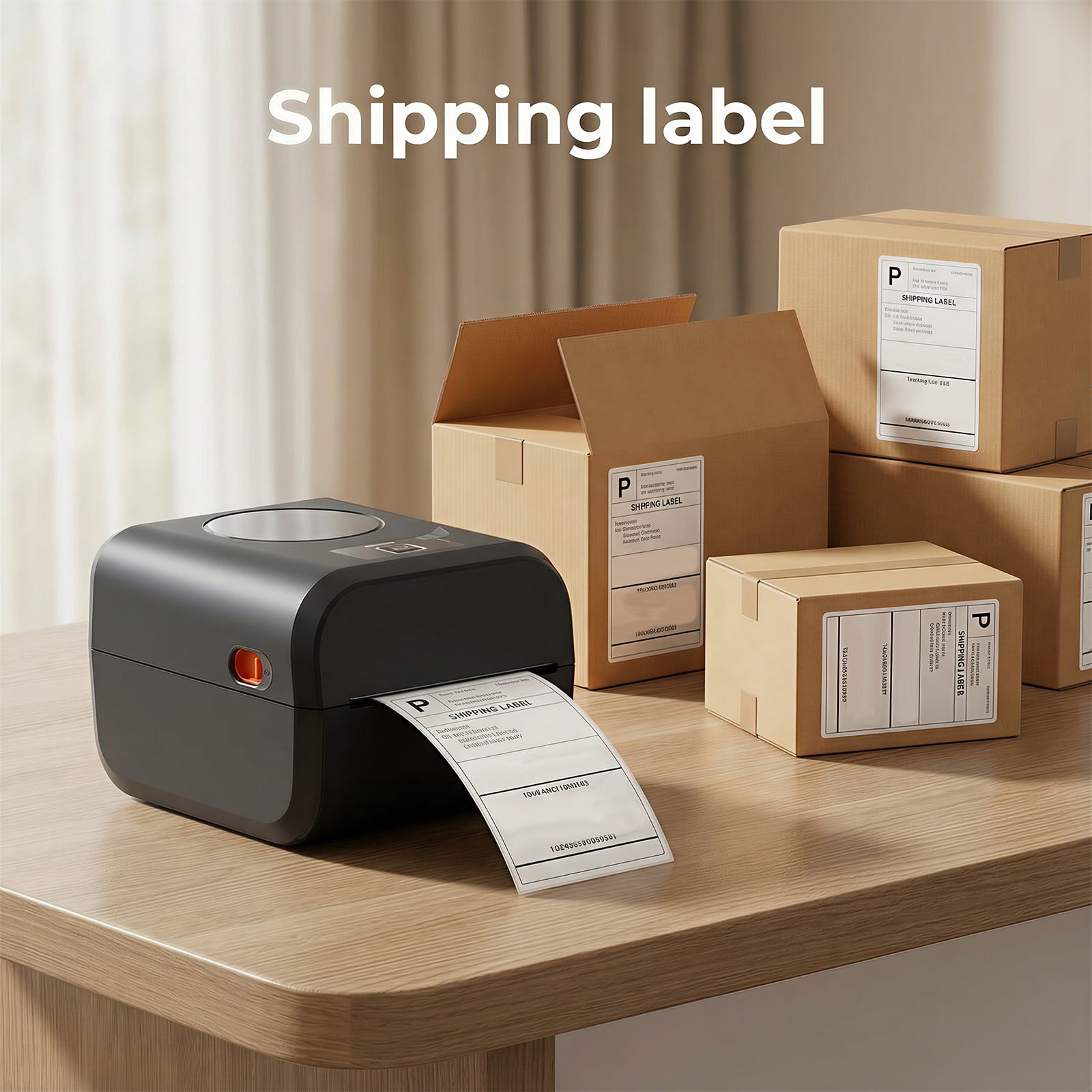 Upgraded Bluetooth Shipping Label Printer 4x6, A641M Thermal Label Printer with Built-in Paper Bin, Thermal Printers for Small Business & Shipping Packages, Compatible with Android,Windows