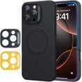 thumbnail image 1 of Pour iPhone 16 Pro Max Étui, Compatible avec MagSafe, Protection Antichoc de Qualité Militaire, Étui Magnétique pour iPhone 16 Pro Max, Étui Hybride Classique (HaloLock), Transparent, Noir, 1 of 5