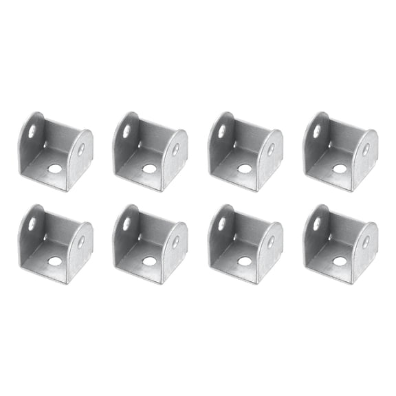 Uxcell 8 Pcs U Bracket for 0.83" Panels, 22 x 24 x 24mm Metal U Shaped Fasteners Brackets for Guardrail or Partitions Connection, Silver
