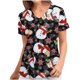 thumbnail image 2 of Puntoco Navidad Moda Mujer Cuello en V Casual Manga corta Impreso Bolsillos Señoras tops Blusa Puntoco Puntoco-5082, 2 of 5