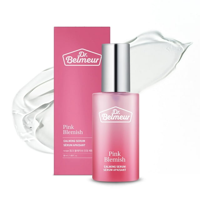 DR. BELMEUR Pink Blemish Calming Serum (1.7fl oz) - Cuidado de la piel coreano calmante e hidratante para pieles sensibles. Niacinamida de ácido hialurónico vegano.