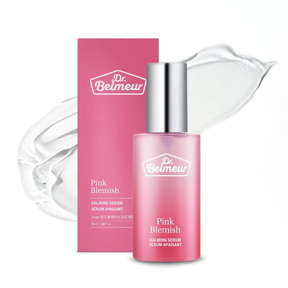 DR. BELMEUR Pink Blemish Calming Serum (1.7fl oz) - Cuidado de la piel coreano calmante e hidratante para pieles sensibles. Niacinamida de ácido hialurónico vegano.