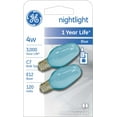 thumbnail image 2 of GE Lighting 26223 4-Watt Specialty C7 Incandescent Light Bulb, Blue, 2-Pack, 2 of 2