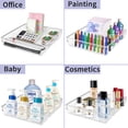 thumbnail image 6 of Plastic Drawer Organizer Trays 2 Pack,Bathroom Storage3 Divided Sections Storage Bin Bathroom for Body Wash,Shampoo,Conditioner,Lotion,Hand Towel, Comb,Mouthwash,Clear Acrylic Bins Bathroom, 6 of 6