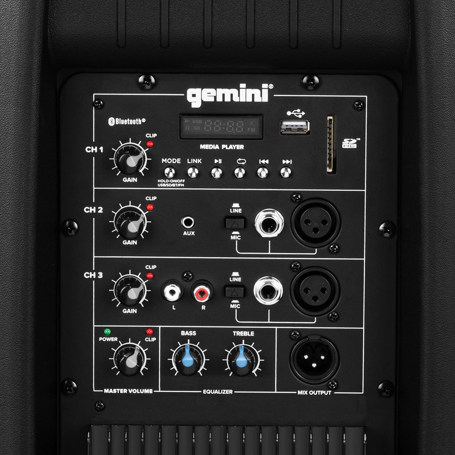 Gemini 2,000-Watt Active 15-Inch Bluetooth Loudspeaker with Stand and Wired Microphone & GMU-M200 UHF Dual Wireless Microphone System , 843631171066