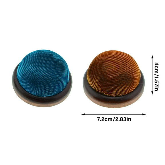 Guczhu Glossy Round Pin Cushion Blue Wood-Glossy Pin Cushion Wooden Base Needle Pincushion Round Pin Cushion For Sewing Needle Holder Or Diy Crafts