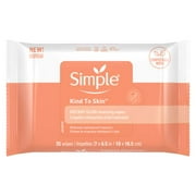 Simple Wipes Kind to Skin, Instant Glow, Facial Cleansing Wipes, Makeup Removal Wipes, Removes Waterproof Mascara, 25 Wipes Pack of 3