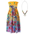 thumbnail image 1 of zdhoor Robe d'Été de Plage pour Fête Enfants Filles Bohème à Imprimé Floral Sans Manches avec Collier Type K 140, 1 of 7