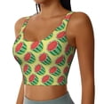 thumbnail image 2 of Fotbe Summer Watermelon Sujetador Deportivo Largo sin Aros para Mujer con Almohadillas y Soporte Medio, Transpirable y Absorbente, Camiseta Tipo Chaleco o Tank Top-Small, 2 of 8