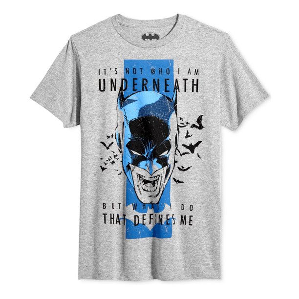 Camiseta gráfica Batman No soy quién soy gris extragrande