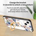 thumbnail image 5 of Nalacover for iPhone 13 Slim Case,Exquisite Floral Pattern 360 Rotating Diamond Ring Holder Anti-Scratch Soft TPU Silicone Bumper Rubber Tempered Glass Back Cover.For iPhone 13,White, 5 of 9