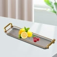 thumbnail image 6 of Rectangle Serving Tray Food Snack Tray with Handles Cup Tea Table Trays Vanity Tray Jewelry Tray for Dresser Bathroom Dressing Room Bedroom Gray, 6 of 9