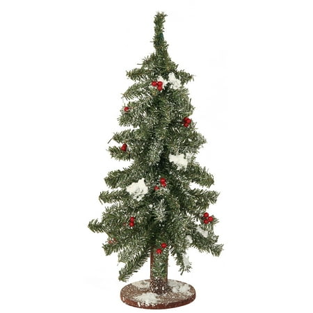 18 quot flocked red berry pine mini village artificial 18 quot flocked red berry pine mini village artificial