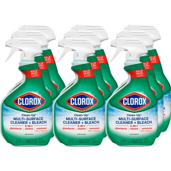 Clorox® Clean-Up All Purpose Cleaner With Bleach Spray Bottle, 32 Oz, Pack Of 9