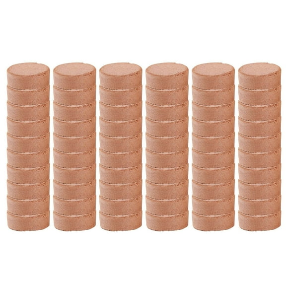 60 Pcs Seedling Soil​ Brown Compressed Peat Brick Layered Soft Texture Expand Water Nutrient Rich Base Tiny Particles Spread Indoor