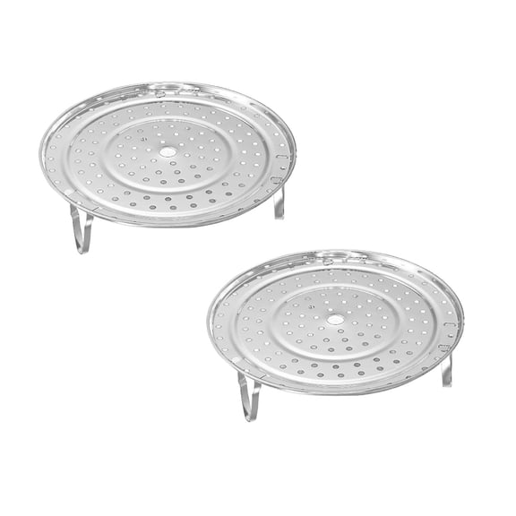 2Pcs Steamer Rack 304 Stainless Steel Steaming Rack Steam Tray with Removable Legs for Instant Pressure Cooker Multi-functional Steamer Basket (Silver - 8.46inch)