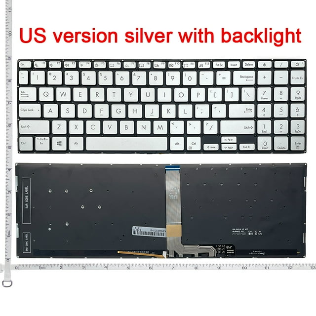 Clavier d'Ordinateur Portable Rétroéclairé US pour ASUS ZenBook Pro 15 UX535 UX535L UX535LH UX535LI UX535Q UX535QE UM535 Anglais Argent