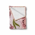 thumbnail image 2 of Ethnic Soft Flannel Fleece Throw Blanket, Floral with Scroll Swirl Leaf Lines Boho Artwork, Cozy Plush for Indoor and Outdoor Use, 60" x 80", Olive Green Dried Rose, by Ambesonne, 2 of 6