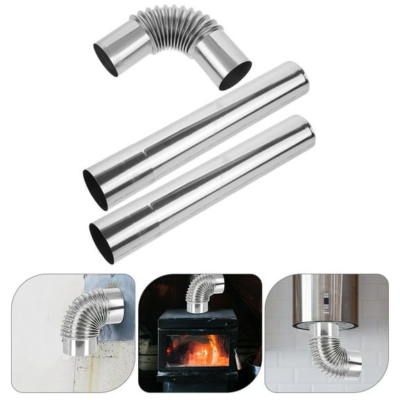 OUNONA 1 Set Stainless Steel Vent Tube High-Temperature Resistant Tent Stove Flue Chimney for Wood Burning Camp Stove