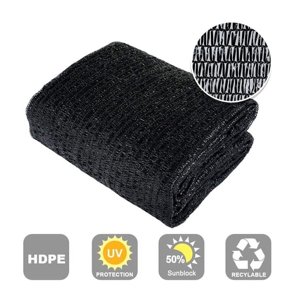 Agfabric 30% Sunblock Shade Cloth 10x10ft Black -Cut Edge with Free clips for Plant Cover Greenhouse,Barn,Kennel, Pool, Pergola or Carport