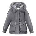 thumbnail image 4 of Winter Coats for Women Winter Warmth Long Coat With Hood Outerwear Jacket Thermal Insulated For Cold Weather Fashion Winter Jackets for Women, 4 of 4