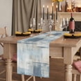 thumbnail image 2 of Blue Beige Table Runner 70 Inches Long,Oil Painting Abstract Art Contemporary Cotton Linen Table Runners Dresser Scarves,Decorative Fabric Tabletop Scarf Furniture Cover for Home Dinner Party 13"x70", 2 of 8