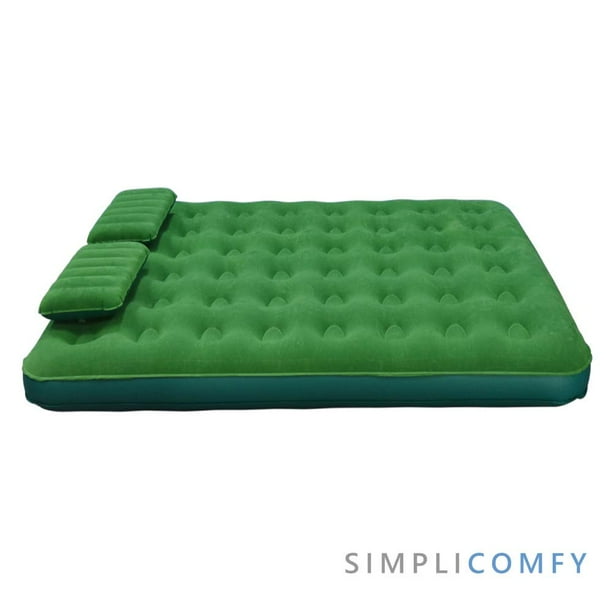 Simpli Comfy Queen Inflatable Air Mattress Camping Air Bed with 2