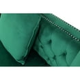 thumbnail image 3 of Tommy 68 Inch Chaise Sofa with Nailhead Trim and Tufting, Green Velvet- Saltoro Sherpi, 3 of 5